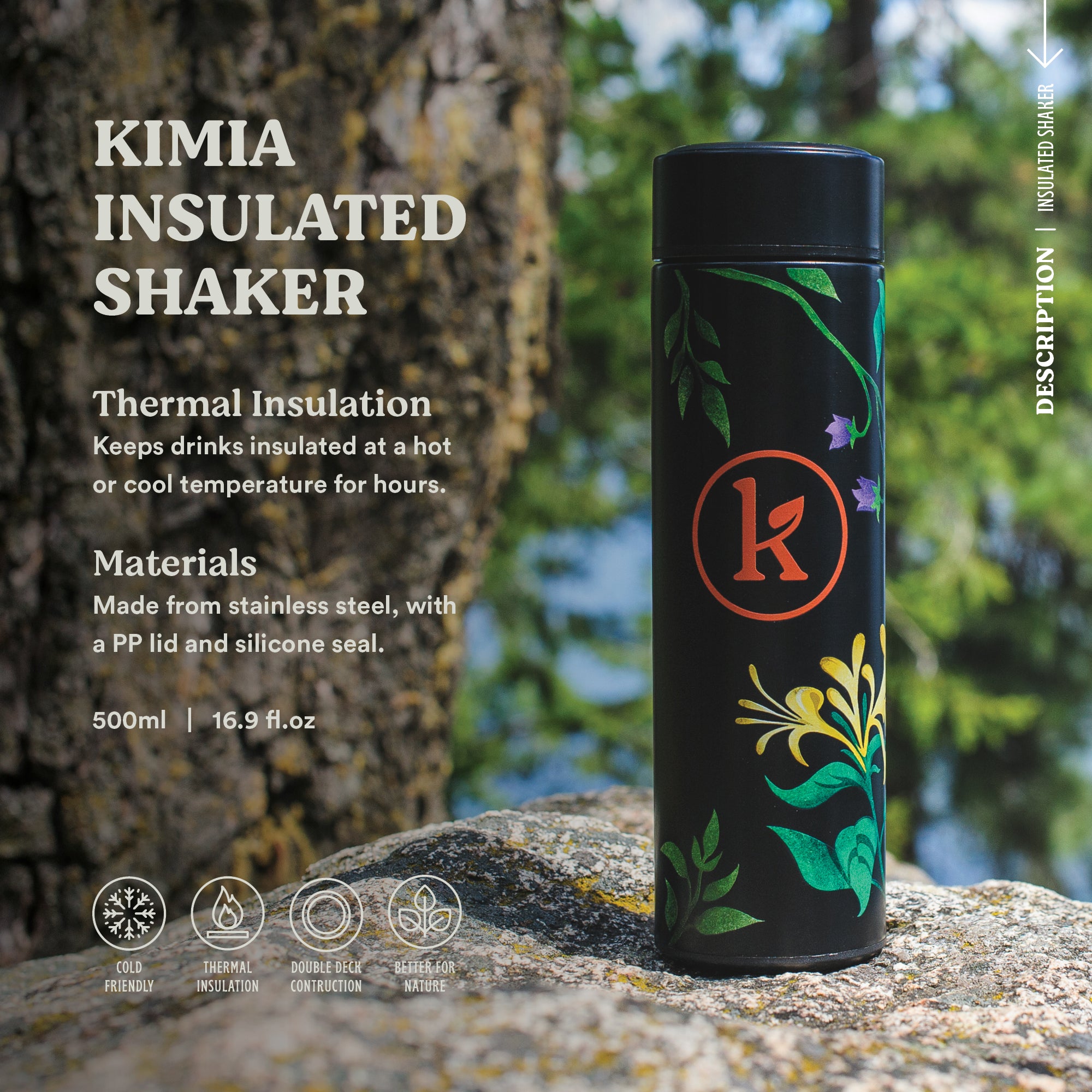 Kimia Insulated Shaker Bottle