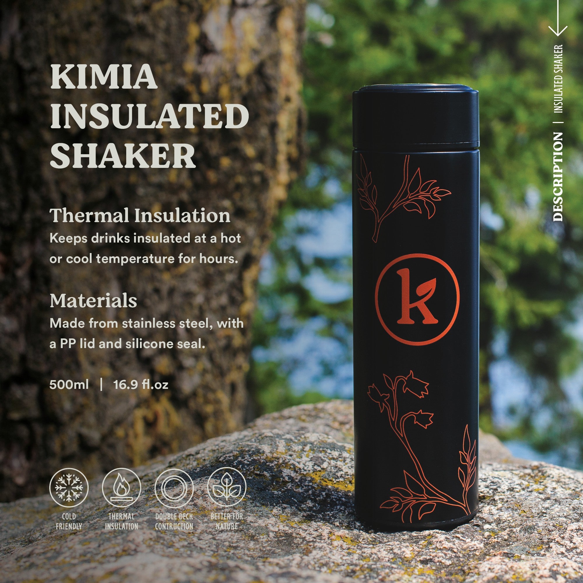 Kimia Insulated Shaker Bottle